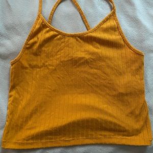 mustard yellow crop top